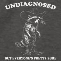 Undiagnosed But EveryoneS Pretty Sure Funny Cowboy Raccoon Vector Backpack