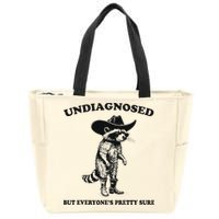 Undiagnosed But EveryoneS Pretty Sure Funny Cowboy Raccoon Zip Tote Bag