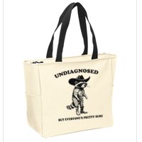 Undiagnosed But EveryoneS Pretty Sure Funny Cowboy Raccoon Zip Tote Bag