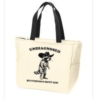 Undiagnosed But EveryoneS Pretty Sure Funny Cowboy Raccoon Zip Tote Bag