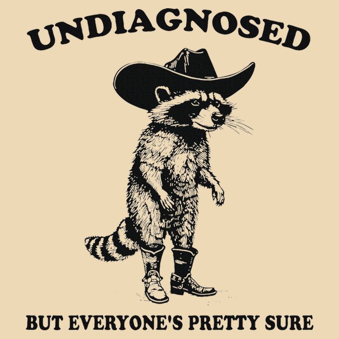 Undiagnosed But EveryoneS Pretty Sure Funny Cowboy Raccoon Zip Tote Bag