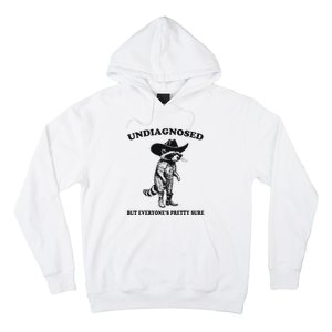 Undiagnosed But EveryoneS Pretty Sure Funny Cowboy Raccoon Hoodie