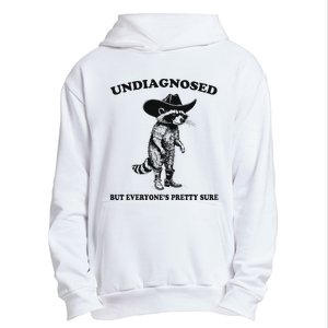 Undiagnosed But EveryoneS Pretty Sure Funny Cowboy Raccoon Urban Pullover Hoodie