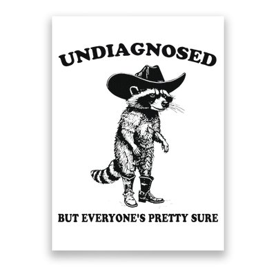 Undiagnosed But EveryoneS Pretty Sure Funny Cowboy Raccoon Poster