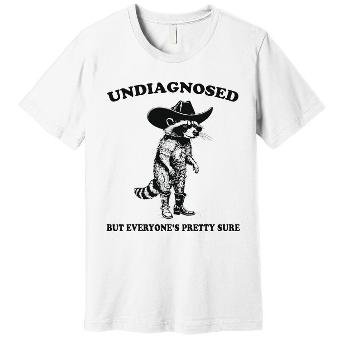 Undiagnosed But EveryoneS Pretty Sure Funny Cowboy Raccoon Premium T-Shirt