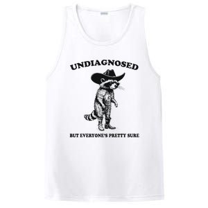 Undiagnosed But EveryoneS Pretty Sure Funny Cowboy Raccoon PosiCharge Competitor Tank