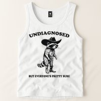 Undiagnosed But EveryoneS Pretty Sure Funny Cowboy Raccoon Tank Top
