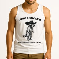 Undiagnosed But EveryoneS Pretty Sure Funny Cowboy Raccoon Tank Top
