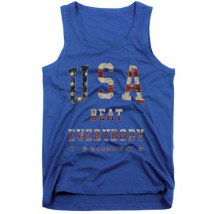 Usa Beat Everybody American Flag Great Gift Tank Top