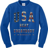 Usa Beat Everybody American Flag Great Gift Kids Sweatshirt