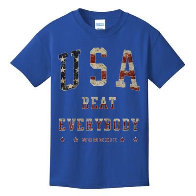 Usa Beat Everybody American Flag Great Gift Kids T-Shirt