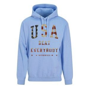 Usa Beat Everybody American Flag Great Gift Unisex Surf Hoodie