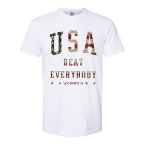 Usa Beat Everybody American Flag Great Gift Softstyle CVC T-Shirt