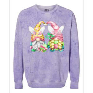 Unique Bunny Ear Gnomes For Women & Gardener For Easter Day Colorblast Crewneck Sweatshirt