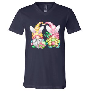 Unique Bunny Ear Gnomes For Women & Gardener For Easter Day V-Neck T-Shirt