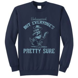 Undiagnosed But EveryoneS Pretty Sure Funny Cowboy Cat Sweatshirt