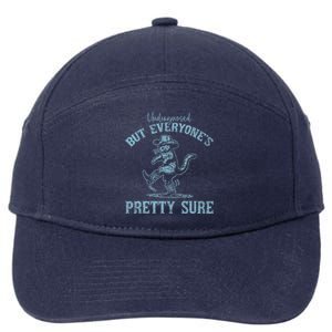 Undiagnosed But EveryoneS Pretty Sure Funny Cowboy Cat 7-Panel Snapback Hat