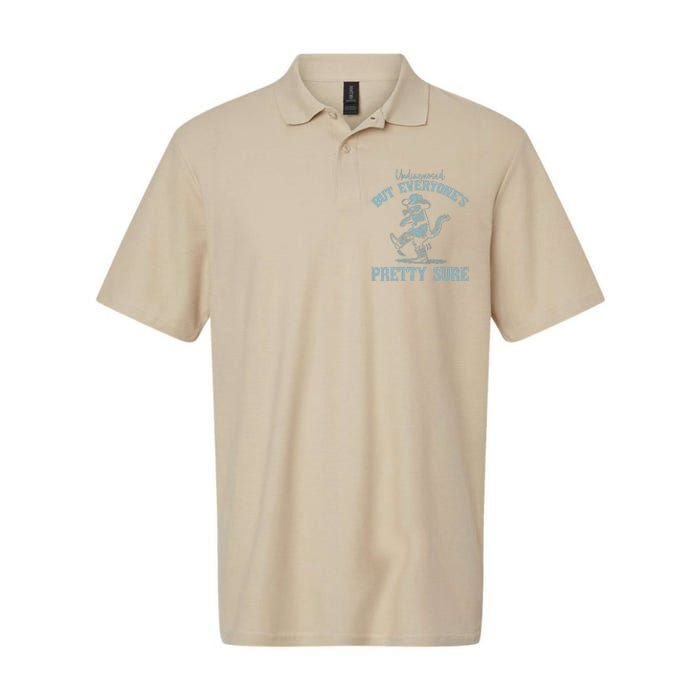 Undiagnosed But EveryoneS Pretty Sure Funny Cowboy Cat Softstyle Adult Sport Polo