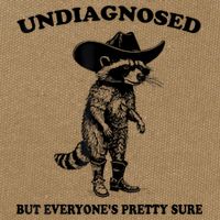 Undiagnosed But EveryoneS Pretty Sure Funny Cowboy Raccoon Cotton Canvas Backpack