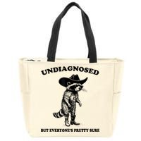 Undiagnosed But EveryoneS Pretty Sure Funny Cowboy Raccoon Zip Tote Bag