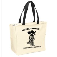 Undiagnosed But EveryoneS Pretty Sure Funny Cowboy Raccoon Zip Tote Bag