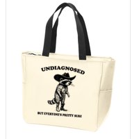 Undiagnosed But EveryoneS Pretty Sure Funny Cowboy Raccoon Zip Tote Bag