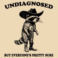 Undiagnosed But EveryoneS Pretty Sure Funny Cowboy Raccoon Zip Tote Bag