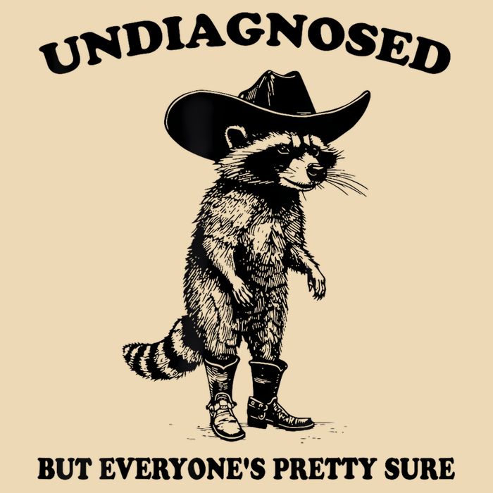 Undiagnosed But EveryoneS Pretty Sure Funny Cowboy Raccoon Zip Tote Bag