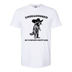 Undiagnosed But EveryoneS Pretty Sure Funny Cowboy Raccoon Softstyle CVC T-Shirt