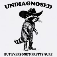 Undiagnosed But EveryoneS Pretty Sure Funny Cowboy Raccoon Cooling Performance Crew T-Shirt
