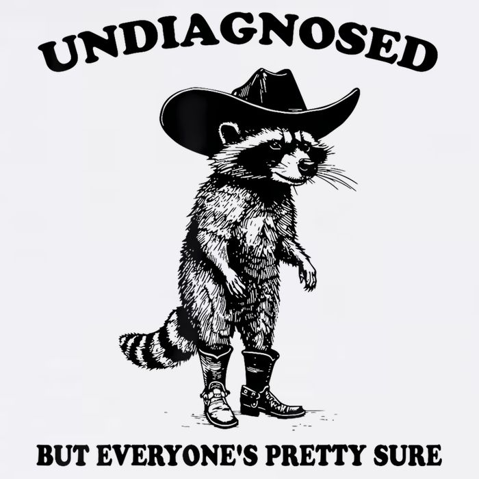 Undiagnosed But EveryoneS Pretty Sure Funny Cowboy Raccoon Cooling Performance Crew T-Shirt