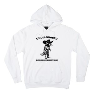 Undiagnosed But EveryoneS Pretty Sure Funny Cowboy Raccoon Hoodie