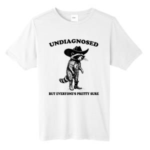 Undiagnosed But EveryoneS Pretty Sure Funny Cowboy Raccoon Tall Fusion ChromaSoft Performance T-Shirt