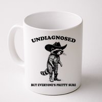 Undiagnosed But EveryoneS Pretty Sure Funny Cowboy Raccoon Mug