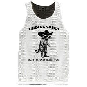 Undiagnosed But EveryoneS Pretty Sure Funny Cowboy Raccoon Mesh Reversible Basketball Jersey Tank