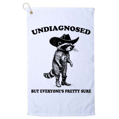 Undiagnosed But EveryoneS Pretty Sure Funny Cowboy Raccoon Golf Towel