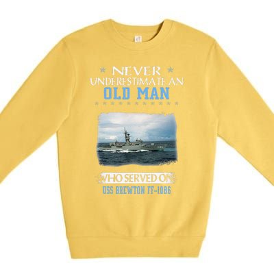 Uss Brewton Ff1086 Veterans Day Father Day Premium Crewneck Sweatshirt