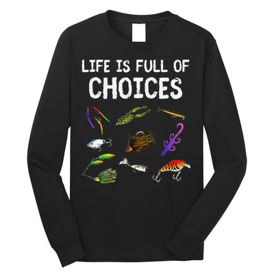 Unique Bass Fishing Gift Assorted Lures For Bass Fisherman Long Sleeve Shirt