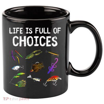 Unique Bass Fishing Gift Assorted Lures For Bass Fisherman 11oz C Handle Ceramic Mug