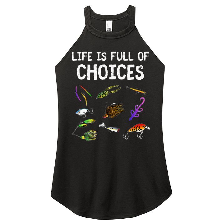 Unique Bass Fishing Gift Assorted Lures For Bass Fisherman Women's Perfect Tri Rocker Tank