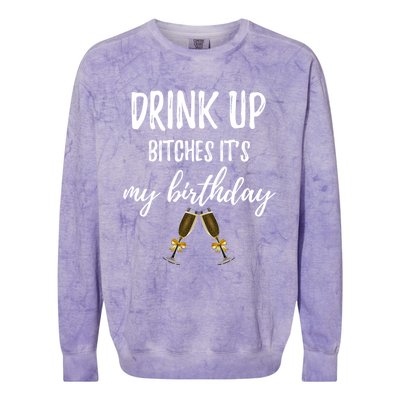 Up Bitches Forty 40th Birthday Joke Gag Sayings Gift Colorblast Crewneck Sweatshirt