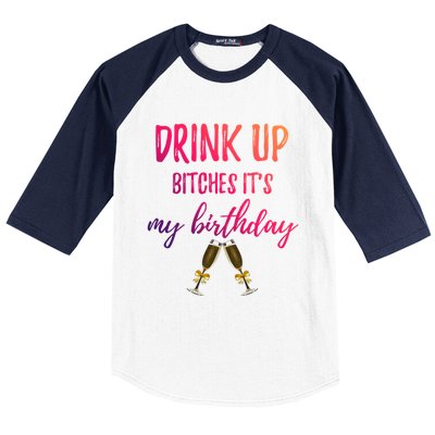 Up Bitches Forty 40th Birthday Joke Gag Sayings Gift Baseball Sleeve Shirt