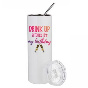 Up Bitches Forty 40th Birthday Joke Gag Sayings Gift Stainless Steel Tumbler