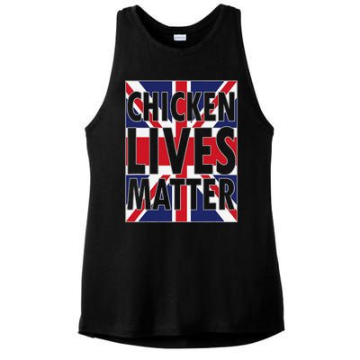 Uk British Flag England Chicken Lives Matter Ladies PosiCharge Tri-Blend Wicking Tank