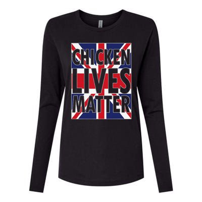 Uk British Flag England Chicken Lives Matter Womens Cotton Relaxed Long Sleeve T-Shirt