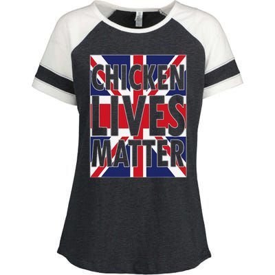 Uk British Flag England Chicken Lives Matter Enza Ladies Jersey Colorblock Tee