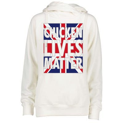 Uk British Flag England Chicken Lives Matter Womens Funnel Neck Pullover Hood