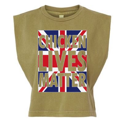 Uk British Flag England Chicken Lives Matter Garment-Dyed Women's Muscle Tee