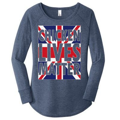 Uk British Flag England Chicken Lives Matter Women's Perfect Tri Tunic Long Sleeve Shirt