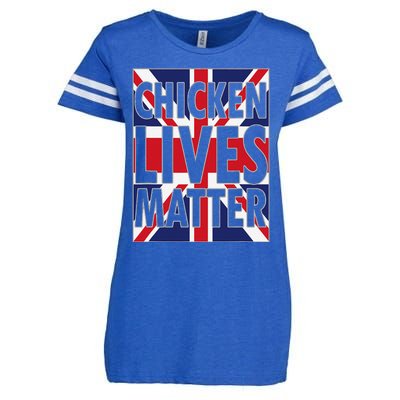 Uk British Flag England Chicken Lives Matter Enza Ladies Jersey Football T-Shirt